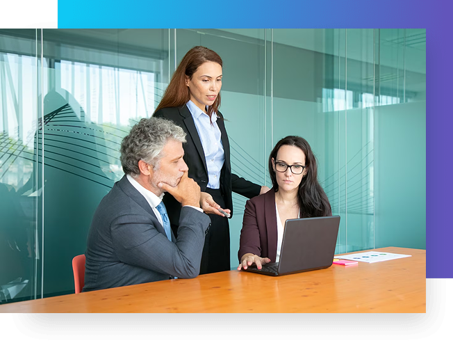 Three businesspeople collaborating