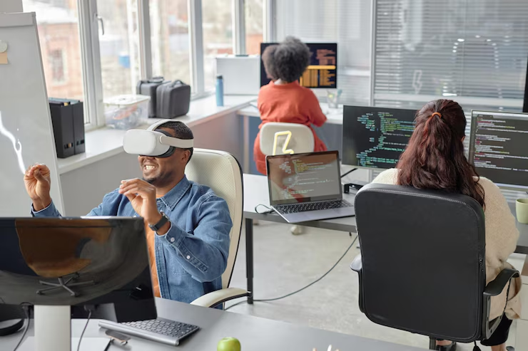 Man with VR headset